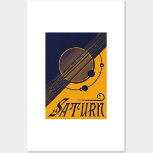 Saturn - Art Nouveau Space Travel Poster Posters and Art